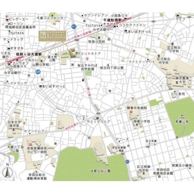 ガーデニエール砧レジデンス 地図（共通）