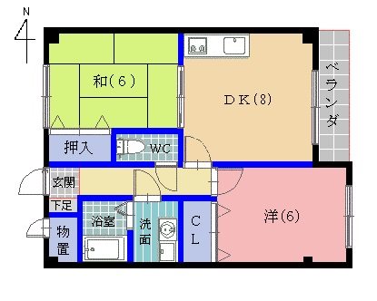 フローラルNAGAMOTO 間取り