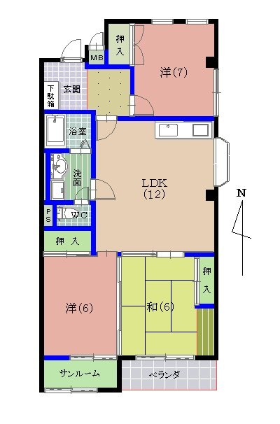 サンパーラ板垣 間取り
