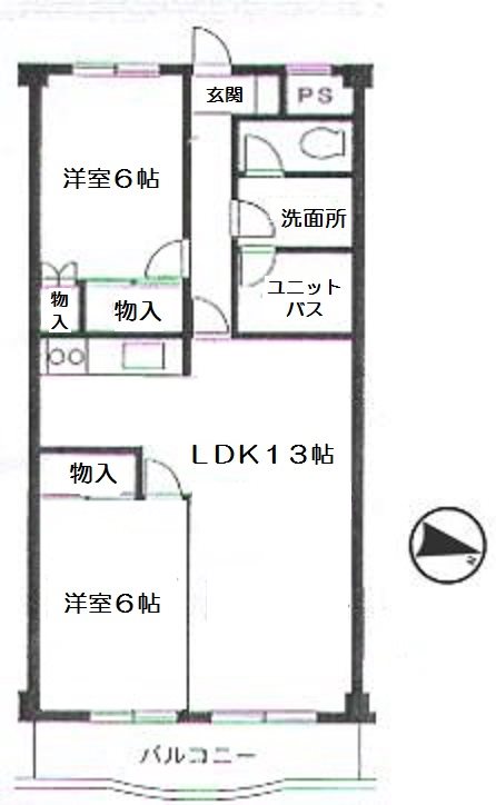 コーポラス本郷台 203号室 間取り