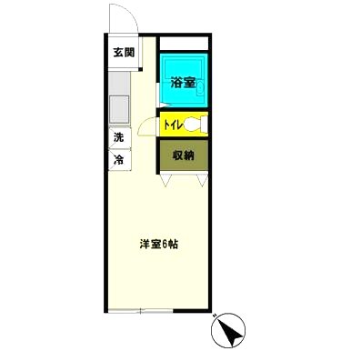 ハイツ長寿A　 1-B号室 間取り