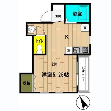 レアル六浦B棟 201号室 間取り