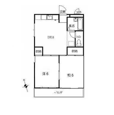 港南台コーポラス 301号室 間取り