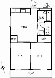 港南台コーポラス 301号室 間取り