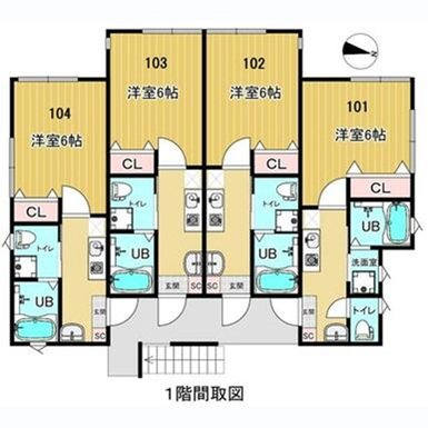仮）六浦南４丁目新築アパート 103号室 間取り