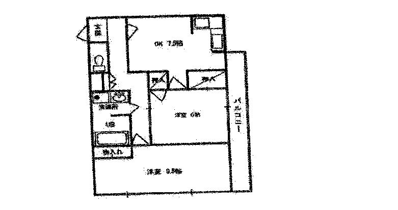 ロイヤルシャトー河原 201号室 間取り