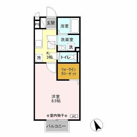 アフロディア 102号室 間取り