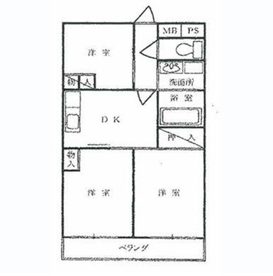 サンハイツ河原NO.5 204号室 間取り