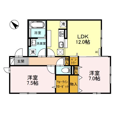 プランドール鎌倉 103号室 間取り