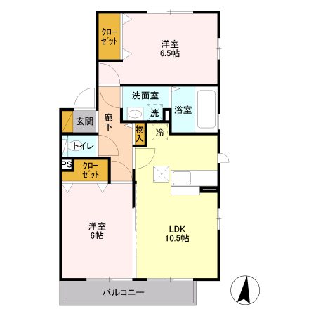 カーサヴェルデⅡ 101号室 間取り