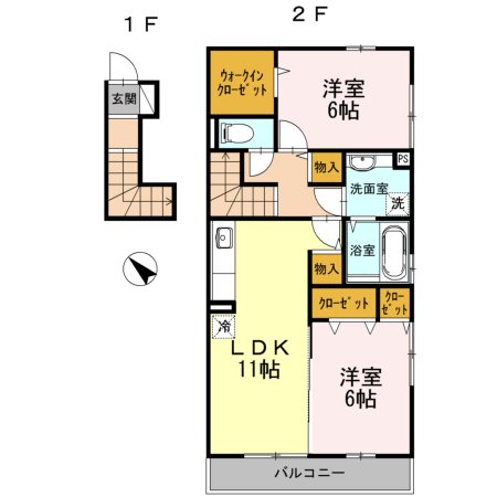 フローラ 201号室 間取り