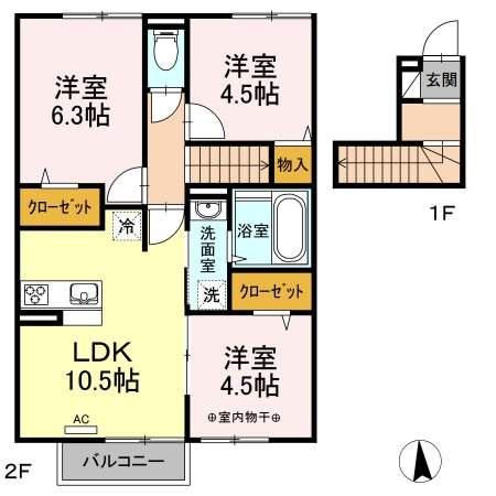 ルミエール 205号室 間取り