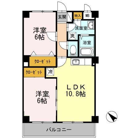 パレ・ドール港南台 102号室 間取り