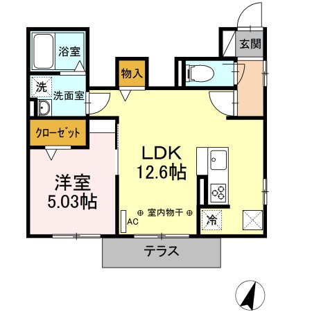 カサベルテ 101号室 間取り