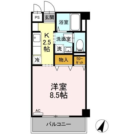 シュクレ大船 303号室 間取り