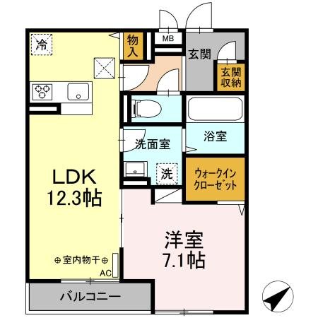 Crest西鎌倉 102号室 間取り