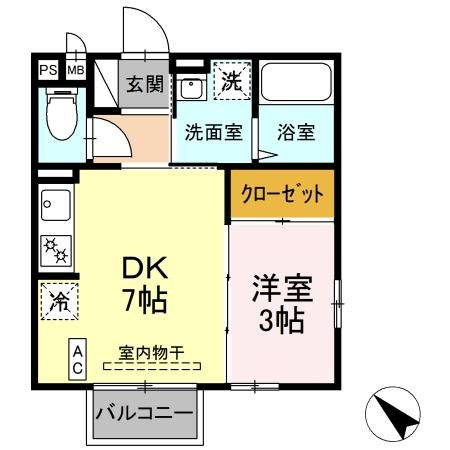ラマージュ鎌倉 201号室 間取り