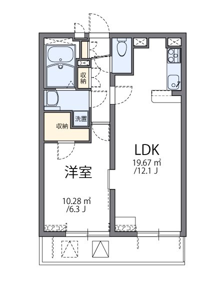 ２１リバーアイランド 402号室 間取り