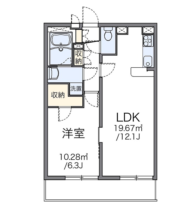 堤方Ⅱ 301号室 間取り