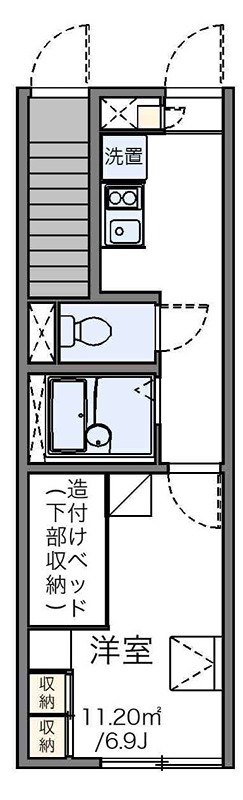 ピアチェーレ 102号室 間取り