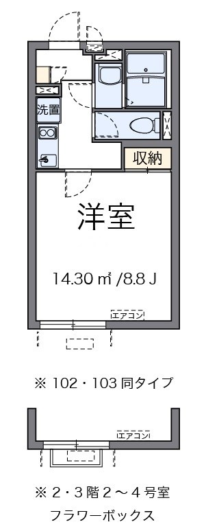 大田中央 102号室 間取り