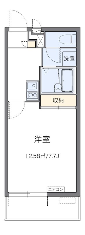 グランディ朝日 106号室 間取り