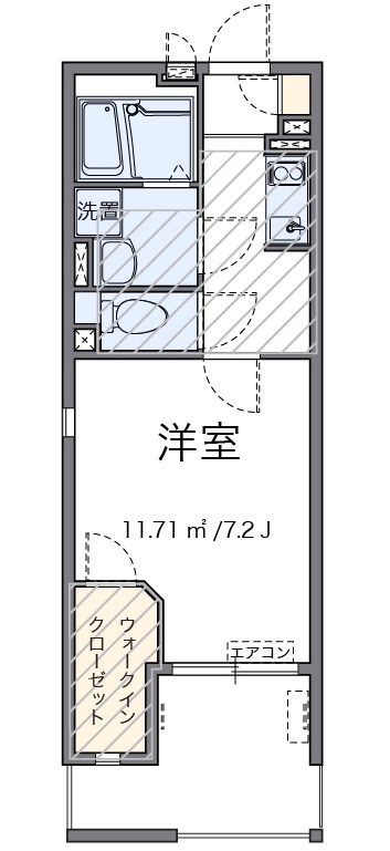 Ｄ２　ａ１ 205号室 間取り