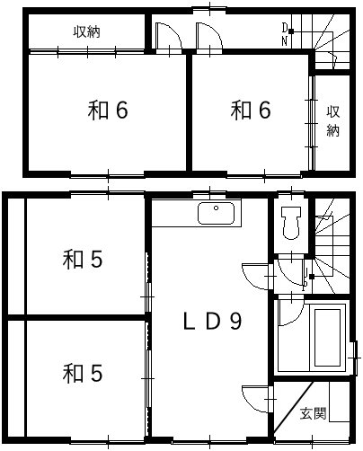 西９条南　貸家 間取り