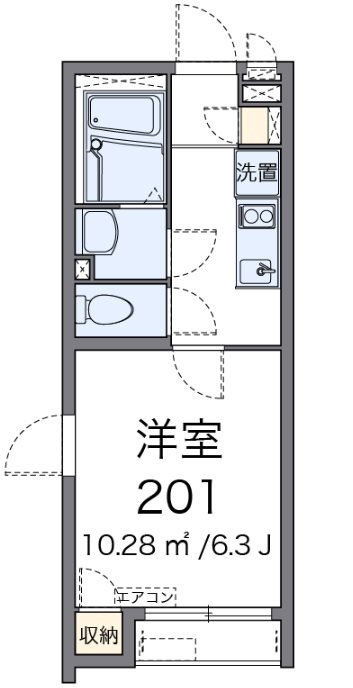 ファレノ 103号室 間取り