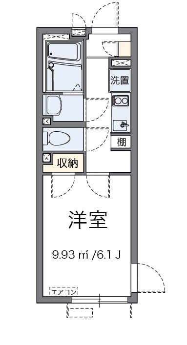 玻璃器 101号室 間取り