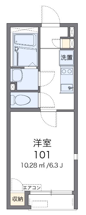 エクセルアサヒⅤ 204号室 間取り