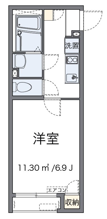 リーウン 102号室 間取り