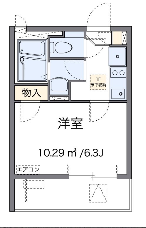 ウェルハート 202号室 間取り