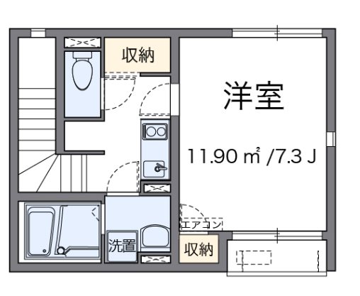 アロハステイツ 203号室 間取り