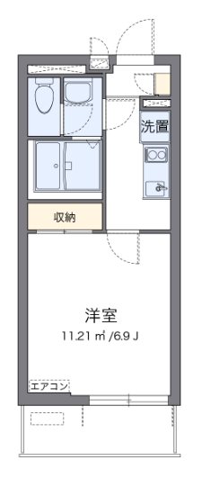 ハピネス北綾瀬  201号室 間取り