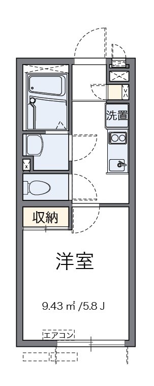 ノンブルキャトル 102号室 間取り