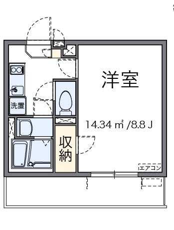 八木町 104号室 間取り