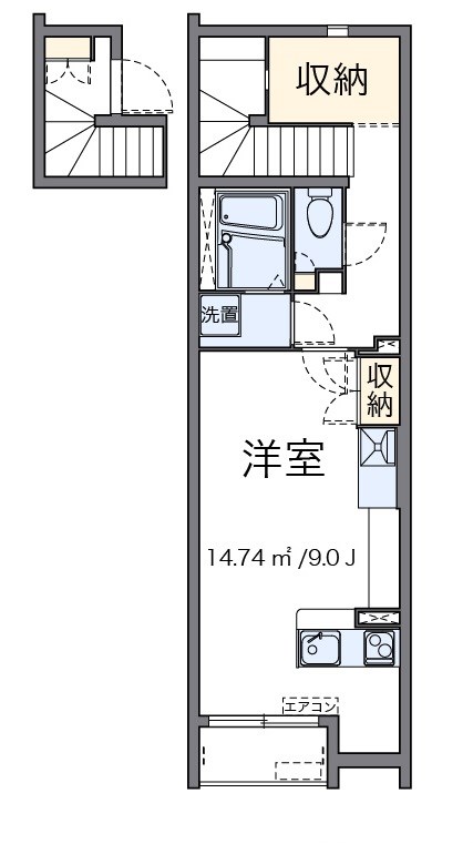 リバーテラス堀船 201号室 間取り