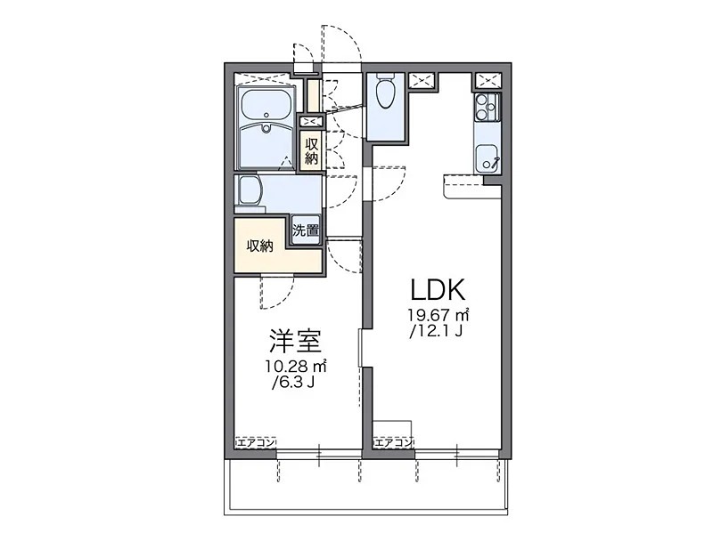 リバーサイド西水元Ⅱ 304号室 間取り