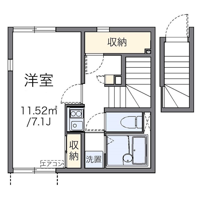 PRESSO大師西 201号室 間取り