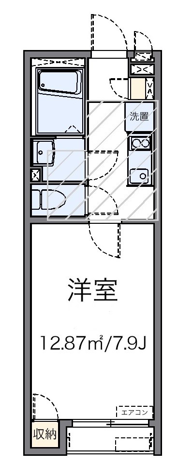 王禅寺 105号室 間取り