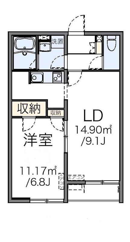 ツゥ 206号室 間取り