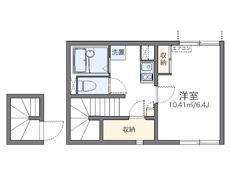 レーヴ  201号室 間取り