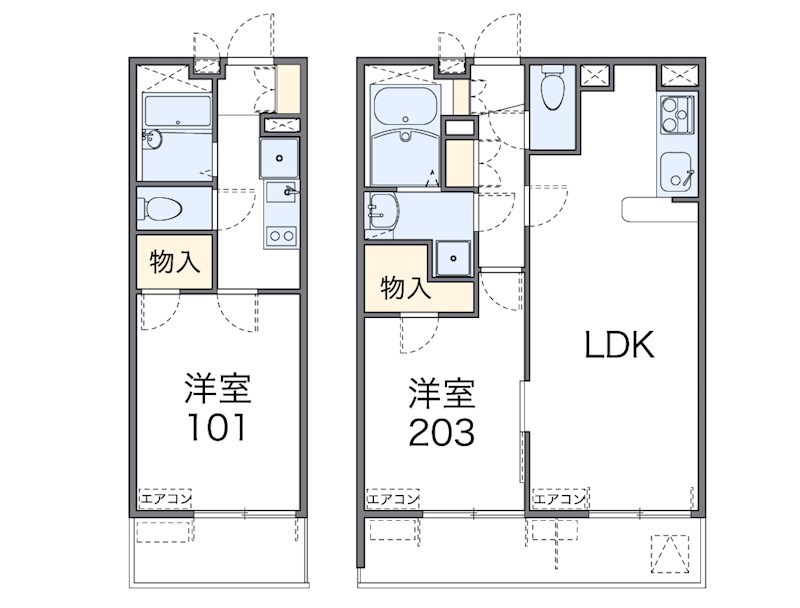 三ヶ田 201号室 間取り