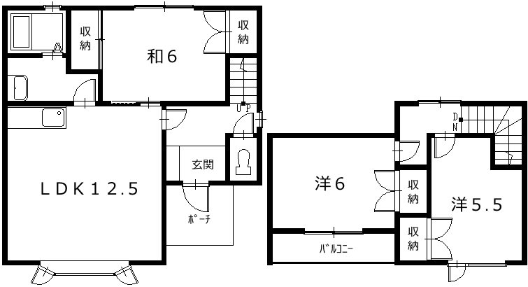 一棟二戸貸家 間取り