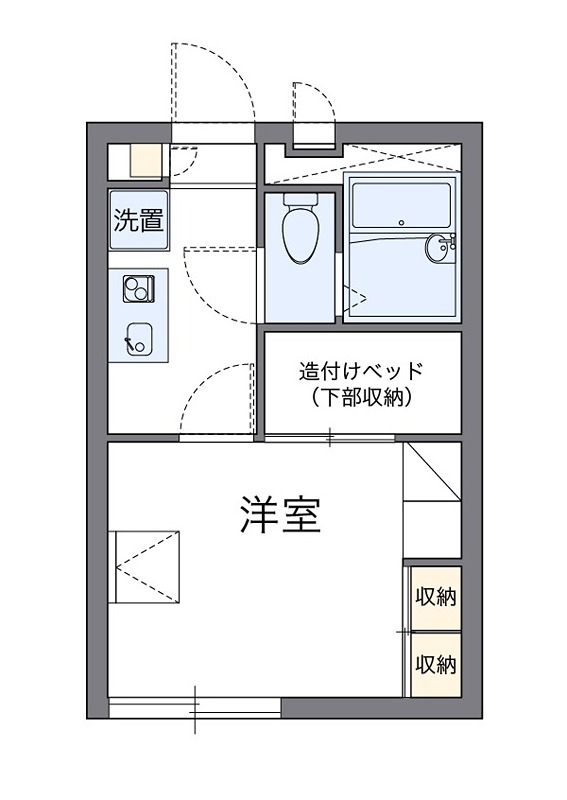 レクリチュール立川 106号室 間取り
