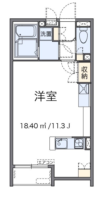 日向根  204号室 間取り