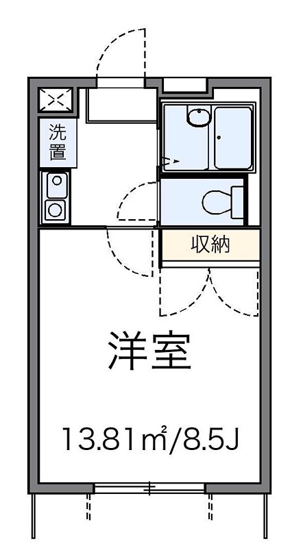 ビューフレア 206号室 間取り