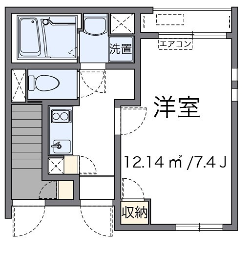 雅 102号室 間取り