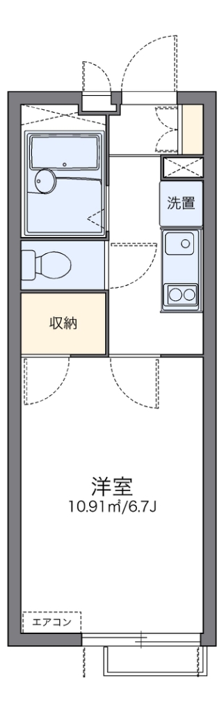 レオパレスリバーパークⅡ 303号室 間取り